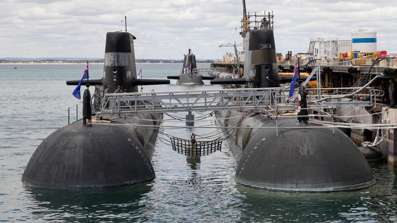Two Australian Collins class submarines (file image)
