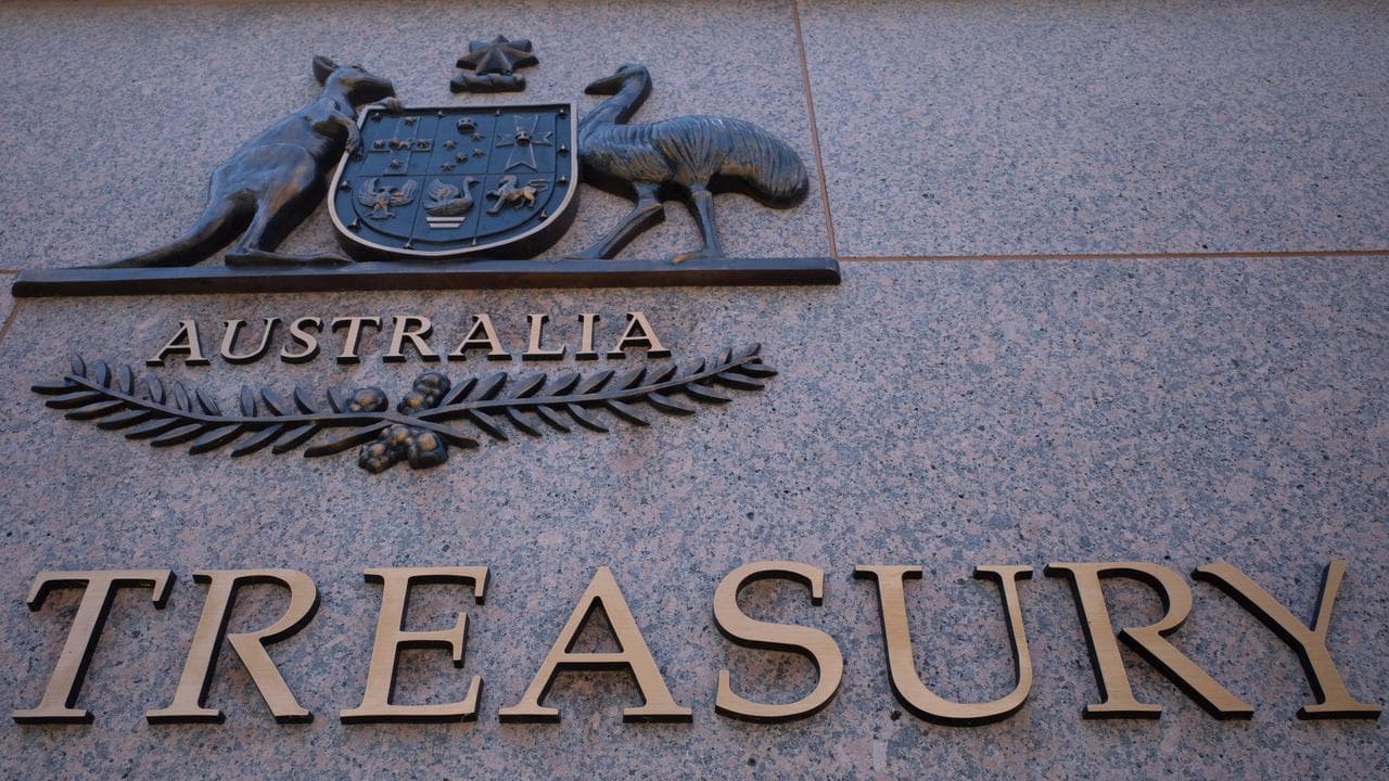 Signage at the Treasury building in Canberra (file image)