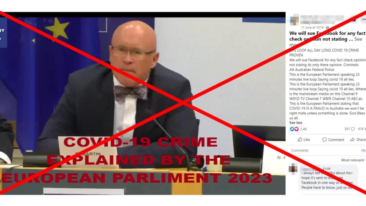 A screenshot of the Facebook video and post.