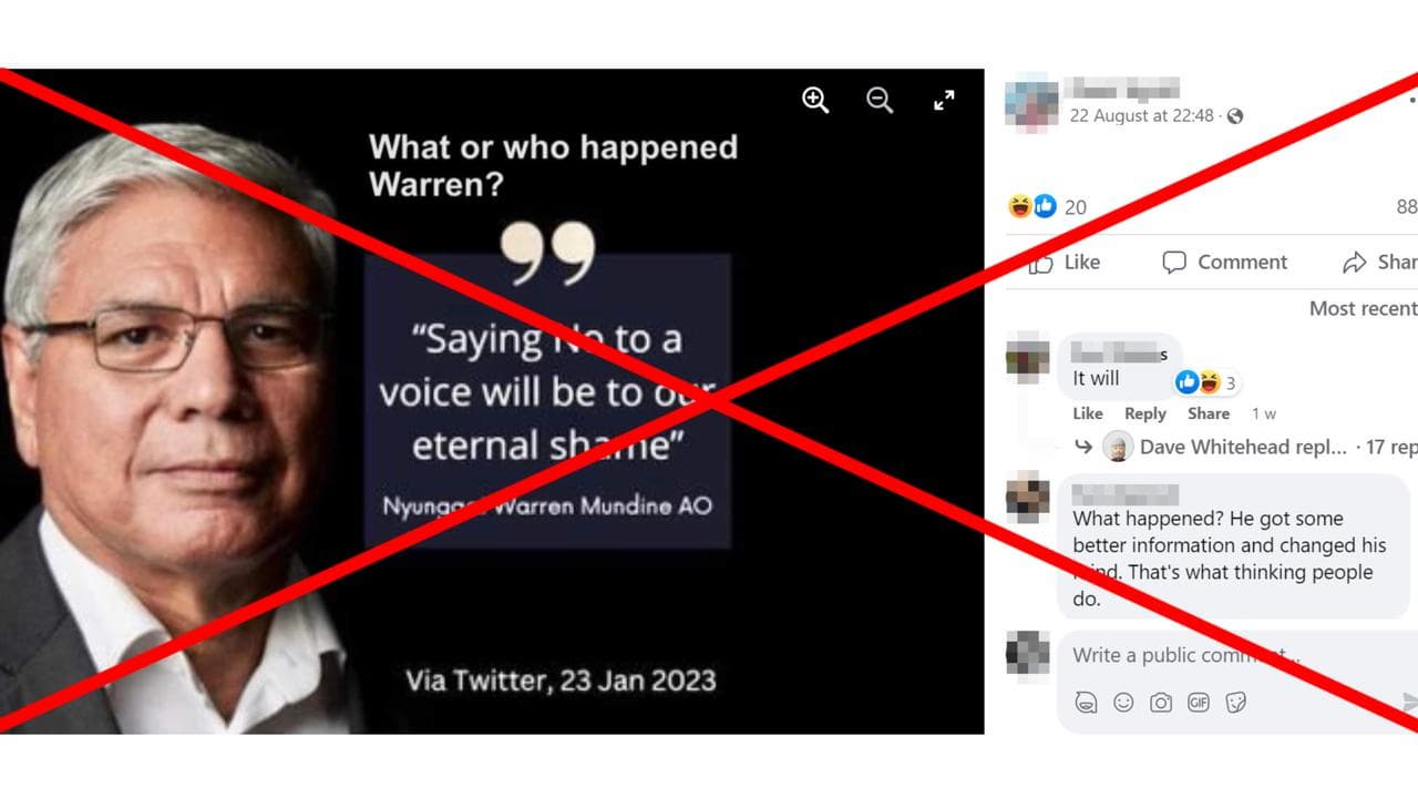 A screenshot of the Facebook post.