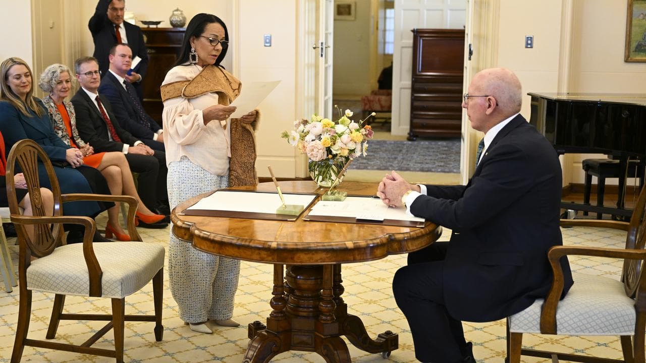 Linda Burney being sworn-in as a federal minister (file image)