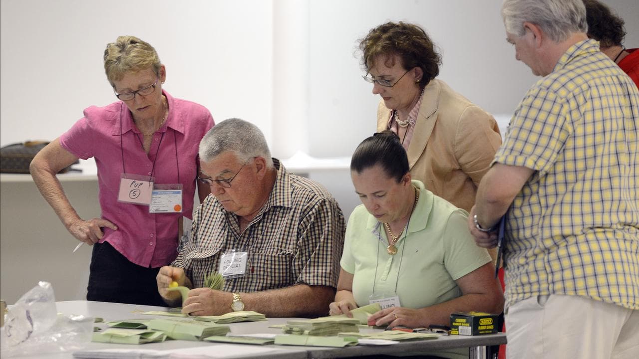 Scrutineers watch over election officials (file image)