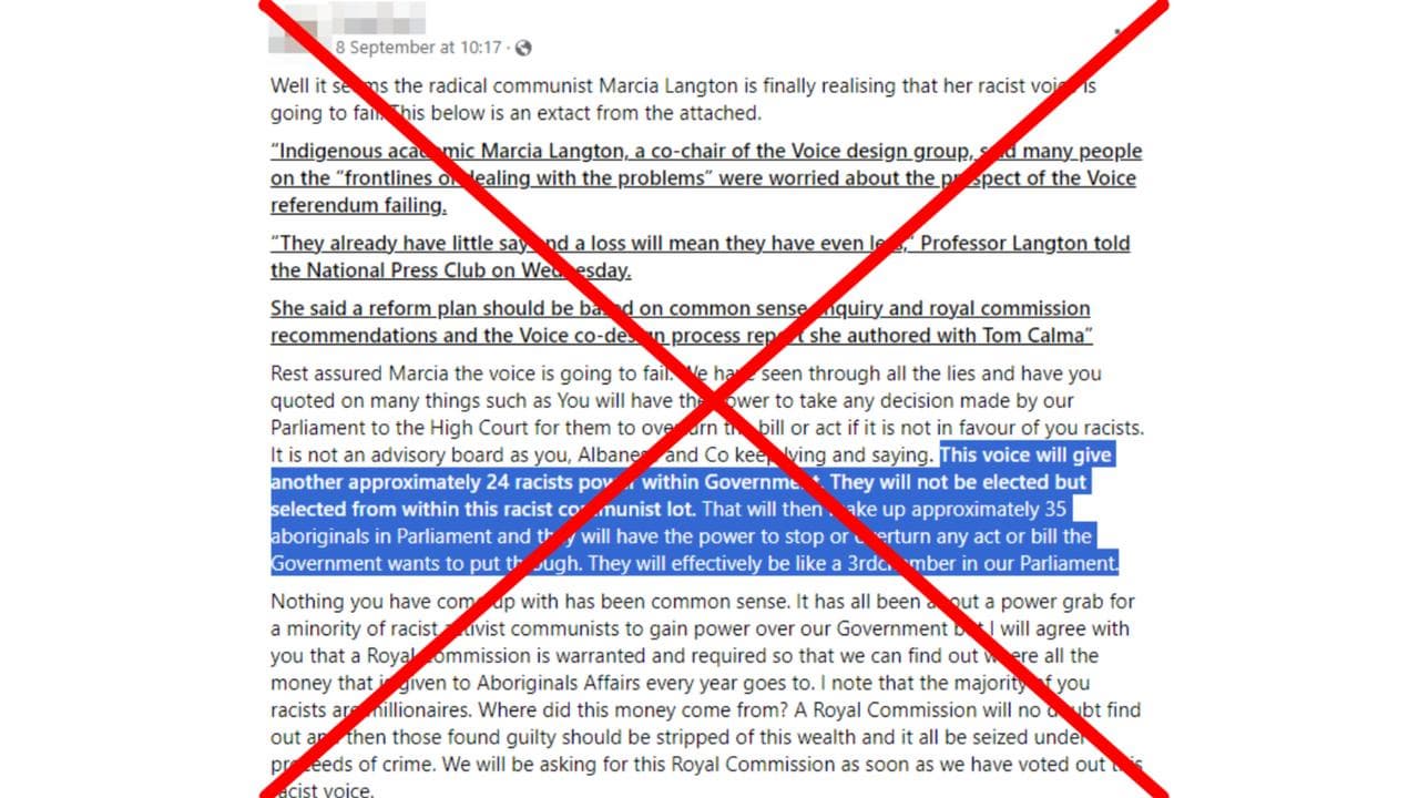 A screenshot of the Facebook post.