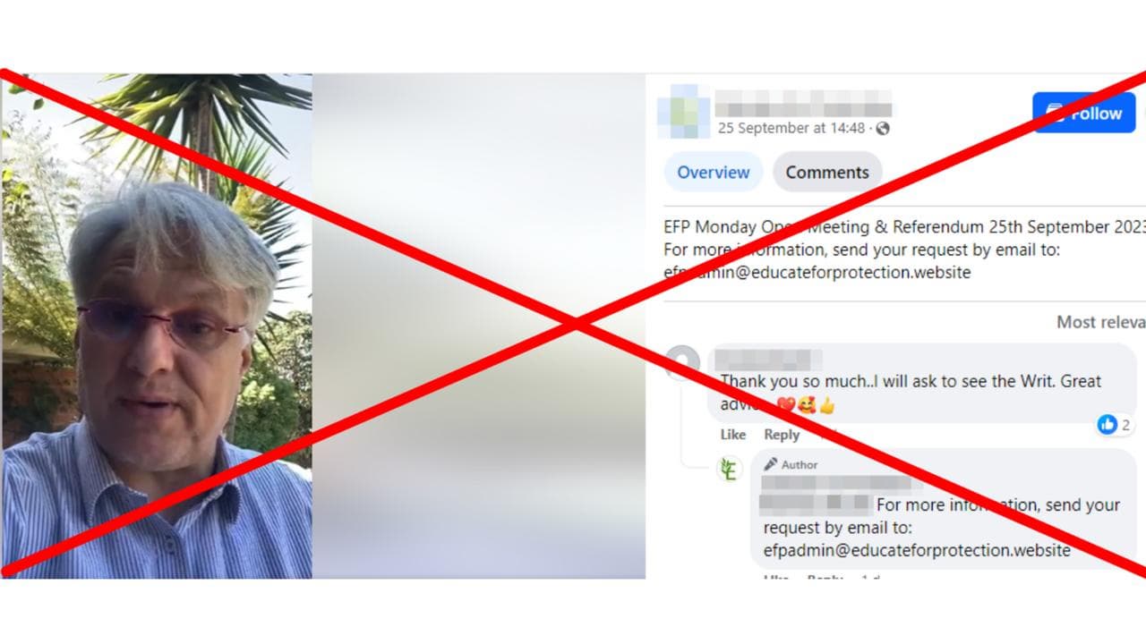 A screenshot from the Facebook video.