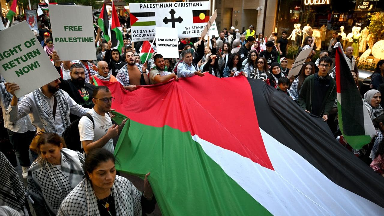 A Free Palestine rally in Sydney