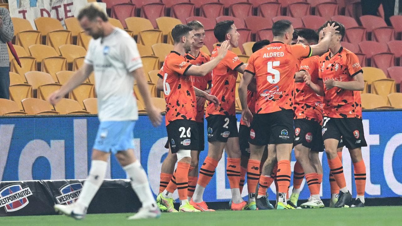 Sydney FC on the way to losing at Brisbane Roar in ALM round two.
