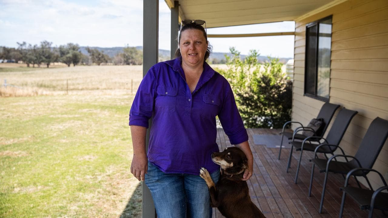 Kim Storey and dog Ruby in Eugowra