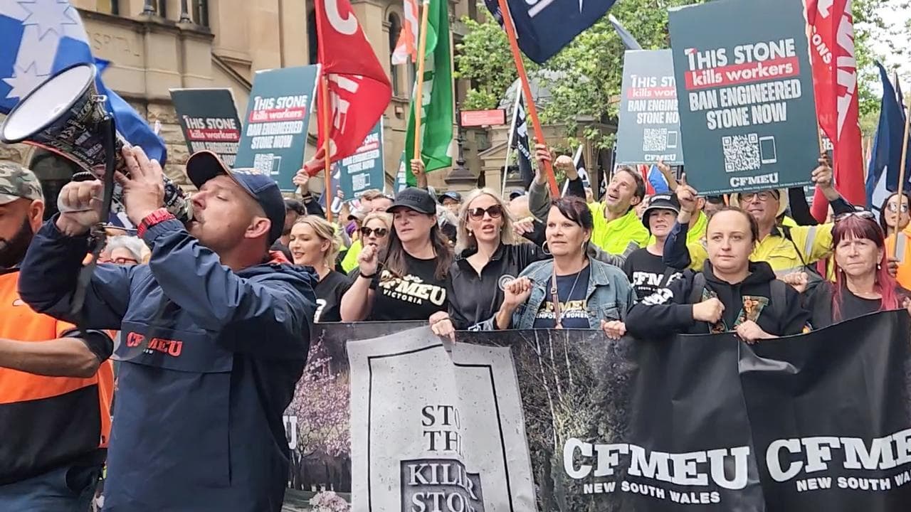 Union engineered stone protest Sydney 