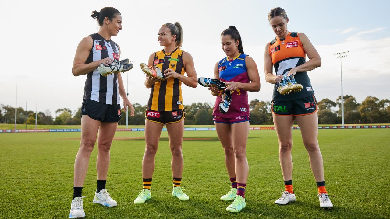 AFLW stars Ashleigh Brazill, Emily Bates, Ally Anderson, Chloe Dalton.