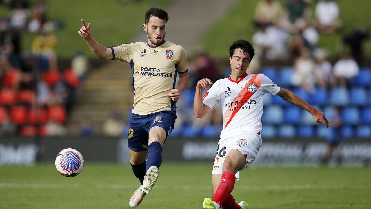 Melbourne City player Ben Mazzeo (right)