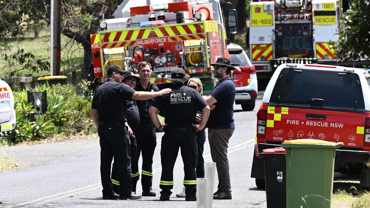 NSW Fire and Rescue at the scene of the house fire in Grosevale.