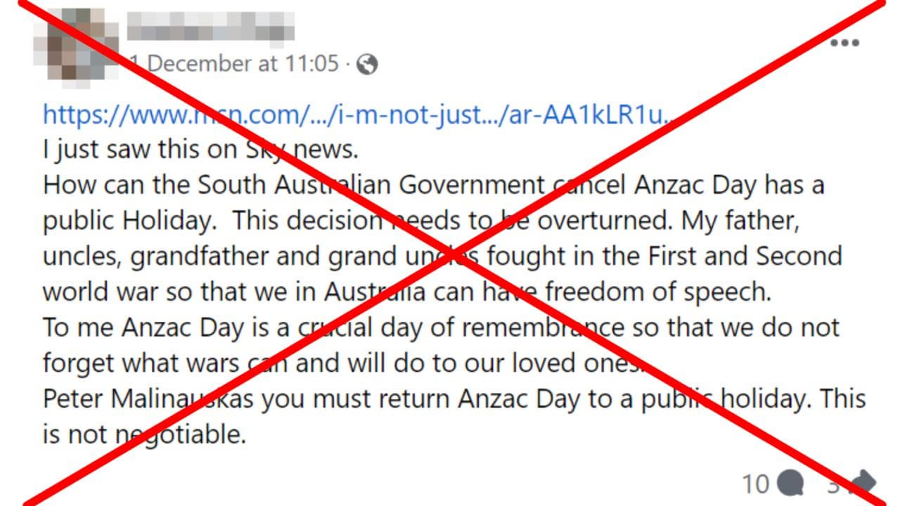 A screenshot of one of the Facebook posts.