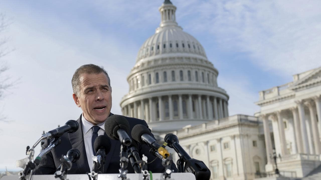 Hunter Biden outside Capitol Hill, Washington