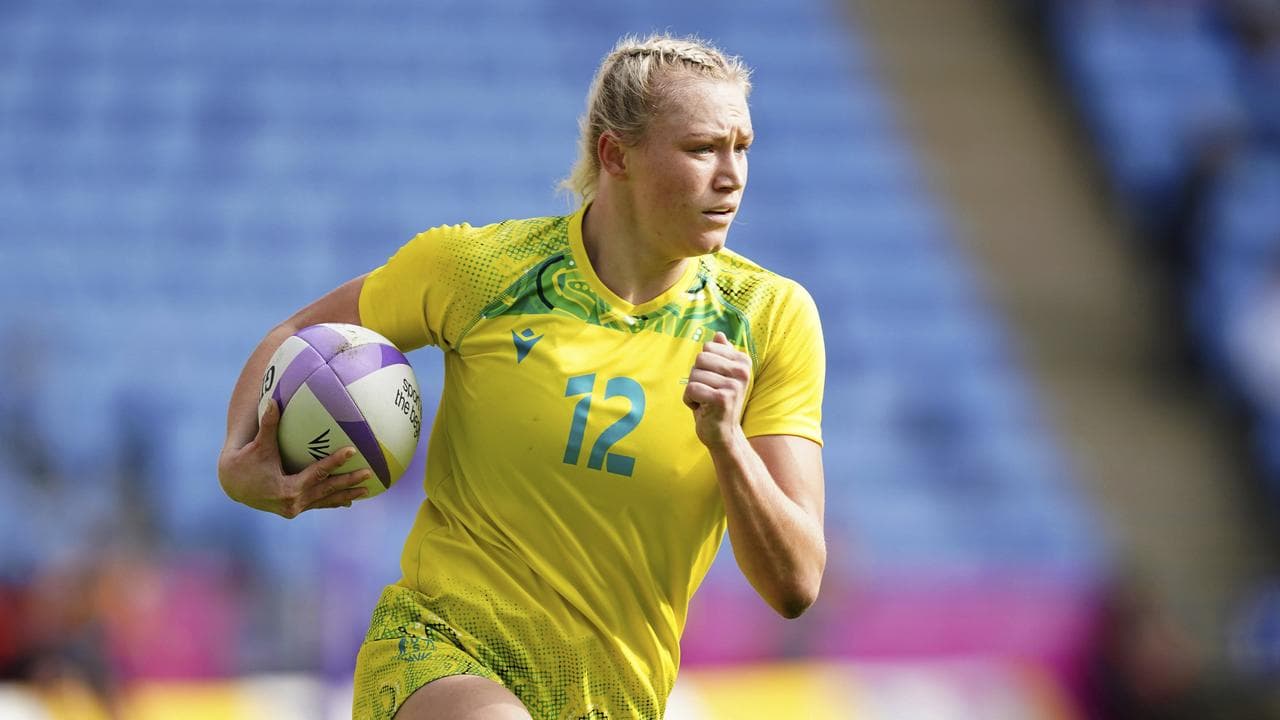 Maddison Levi in action for Australia's women's rugby sevens team.