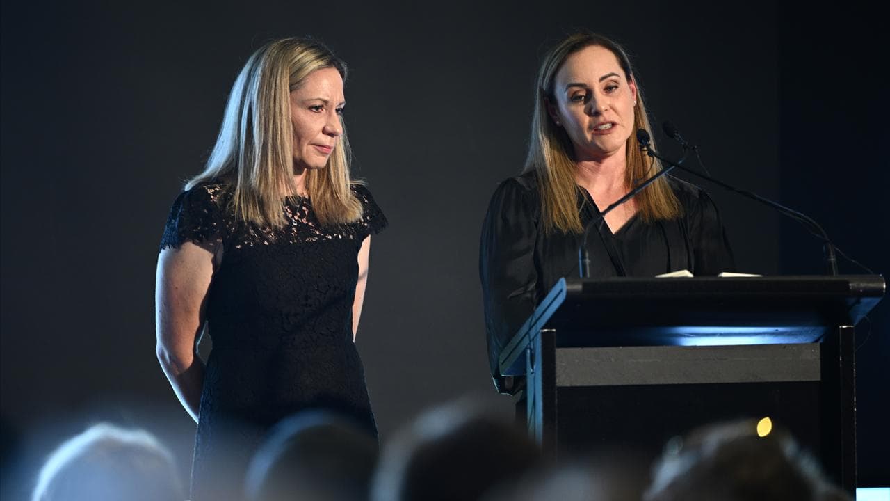Peta Murphy's sisters Penni (left) and Jodi