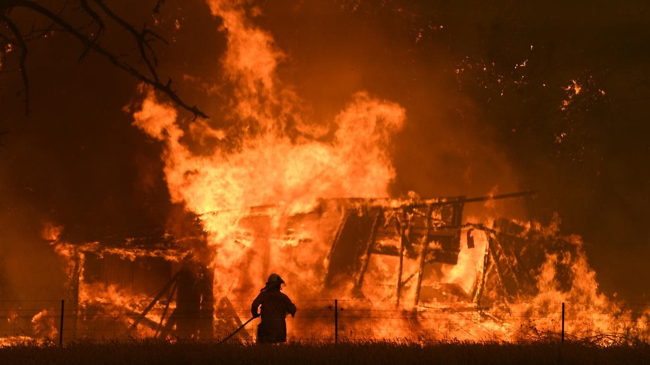 Firefighter at a blaze in Bilpin.