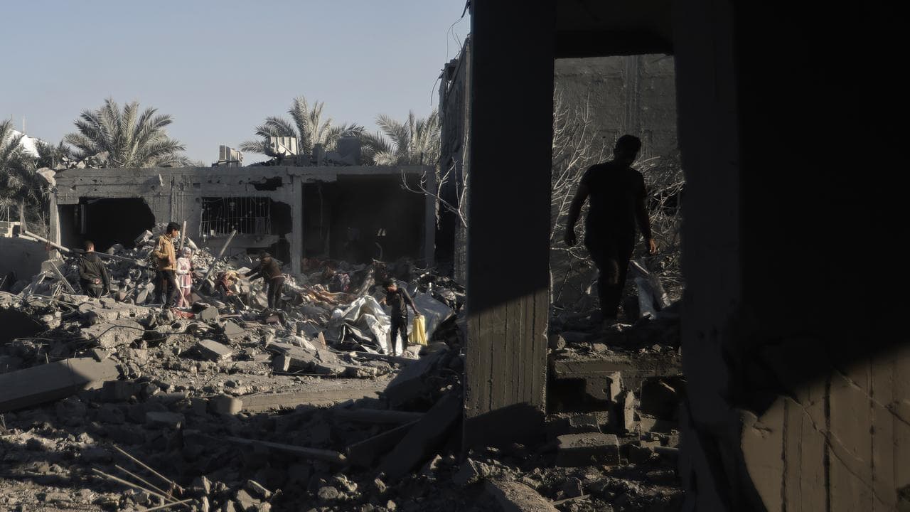 Rubble of building in Gaza
