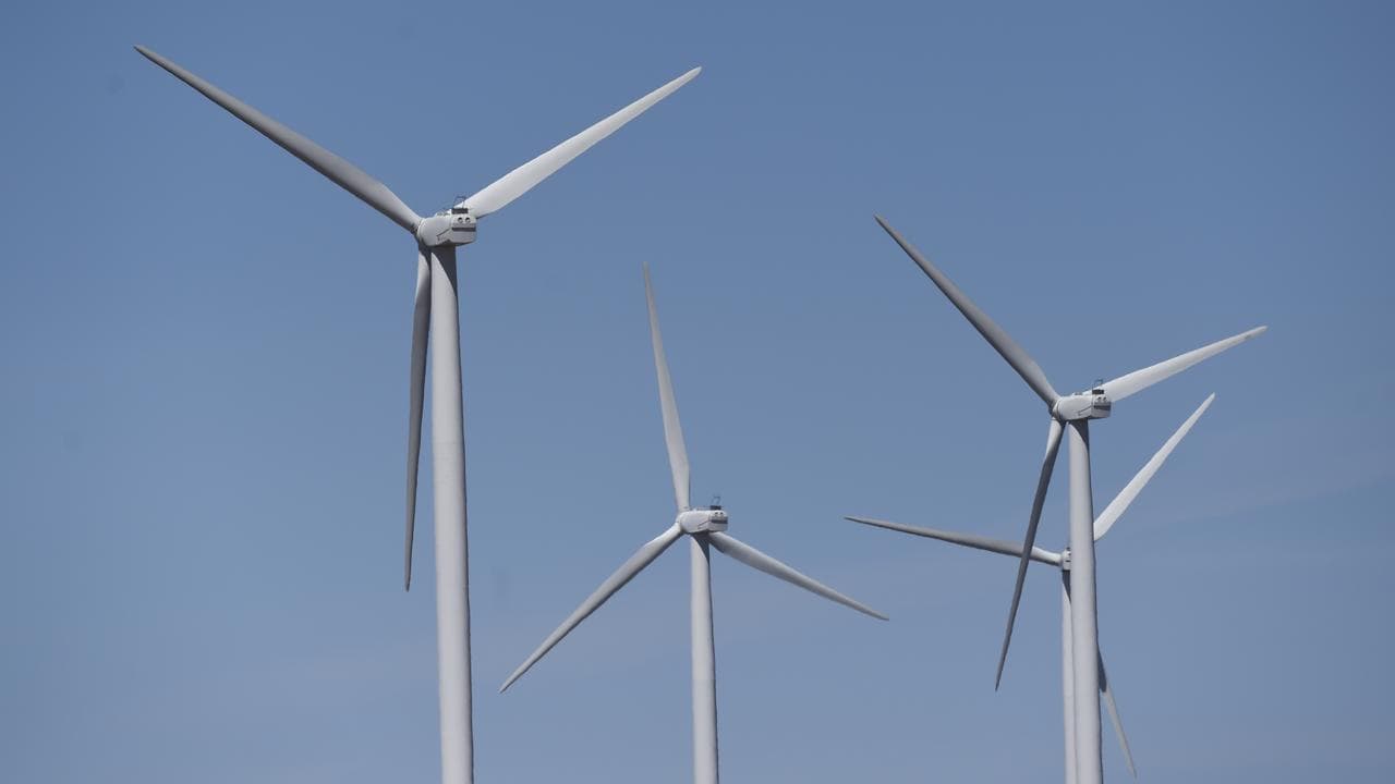 Turbines at a wind farm.