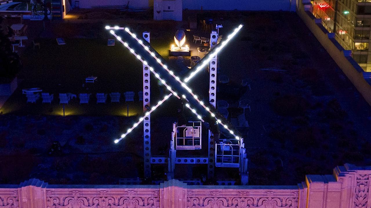 X sign on top of company headquarters in San Francisco (file image)