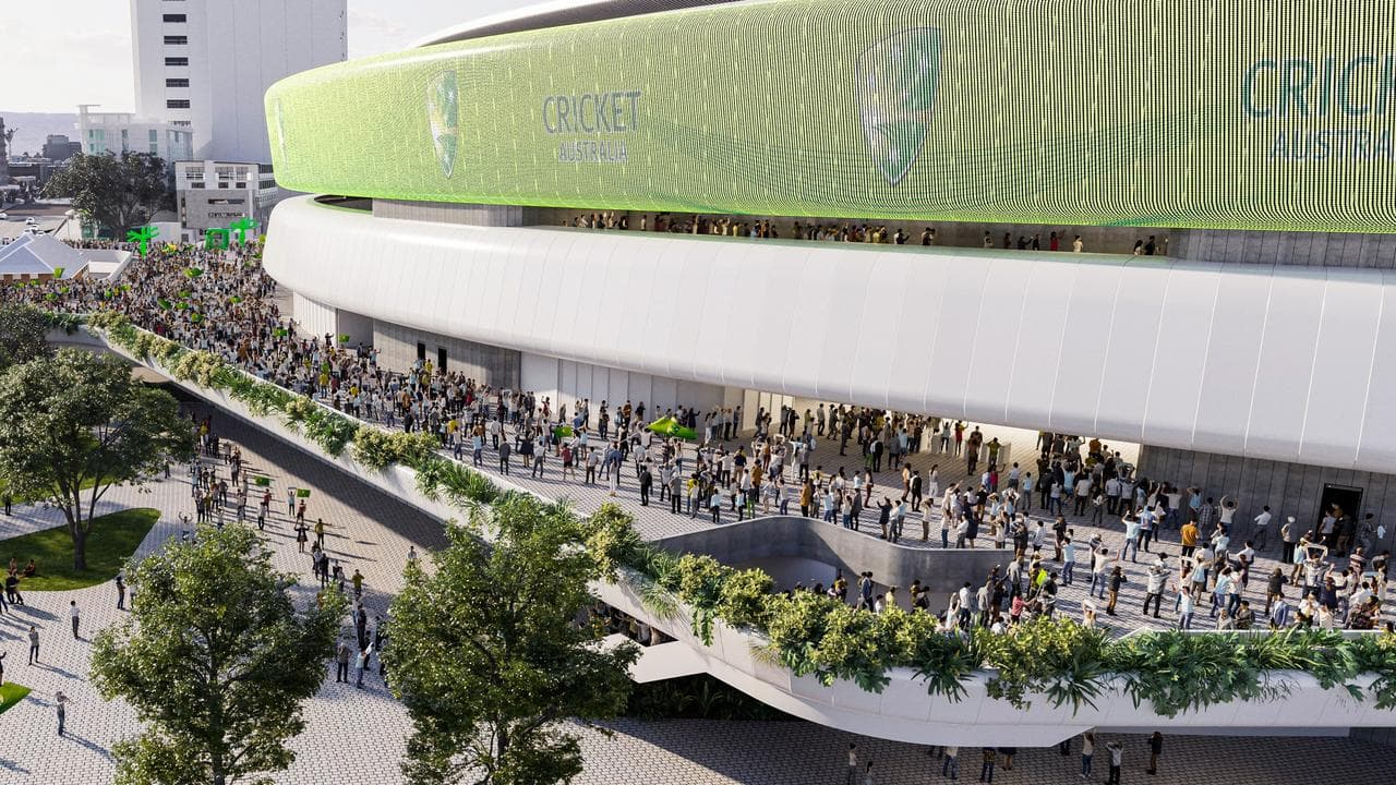 An artist's depiction of the new Gabba