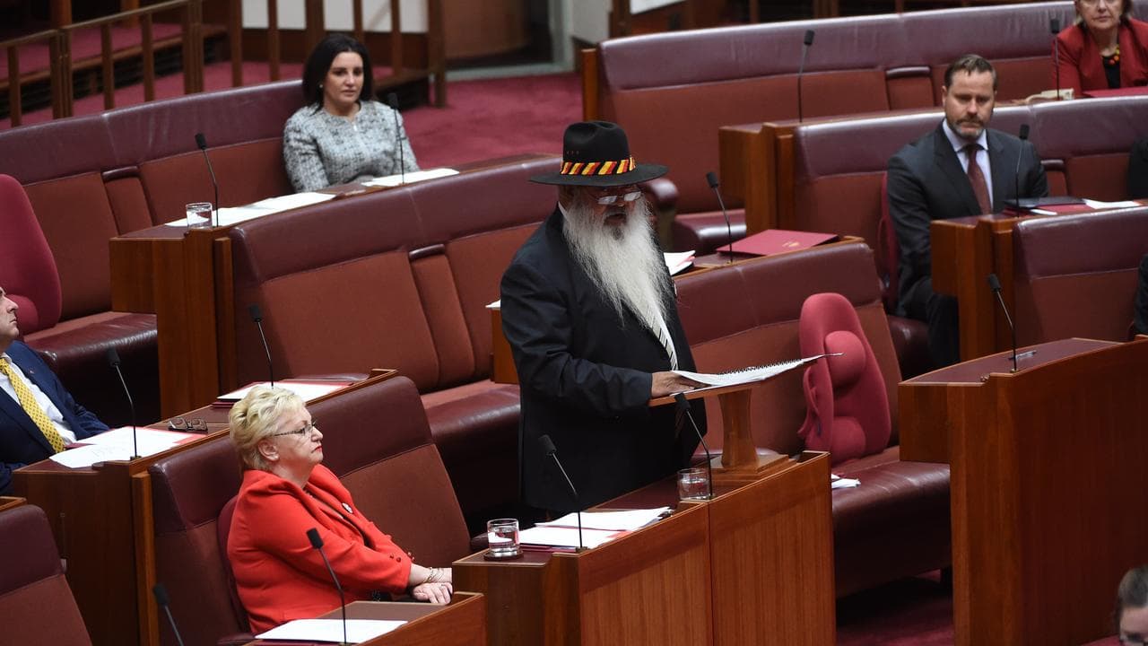 Pat Dodson during his maiden speech