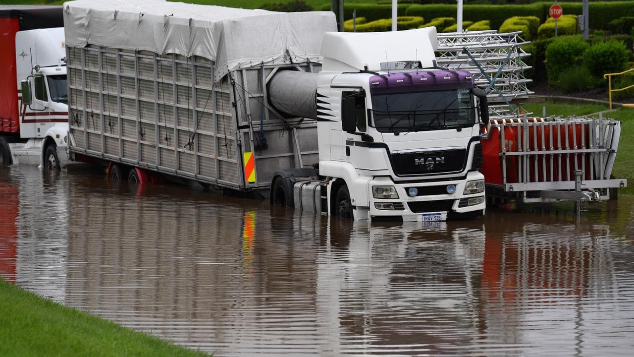 Flooded trucks