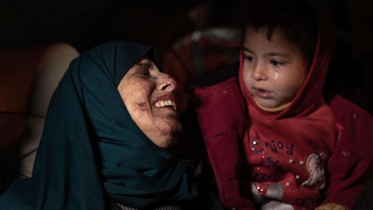 Wounded people transported to Kuwait Hospital in Rafah, southern Gaza