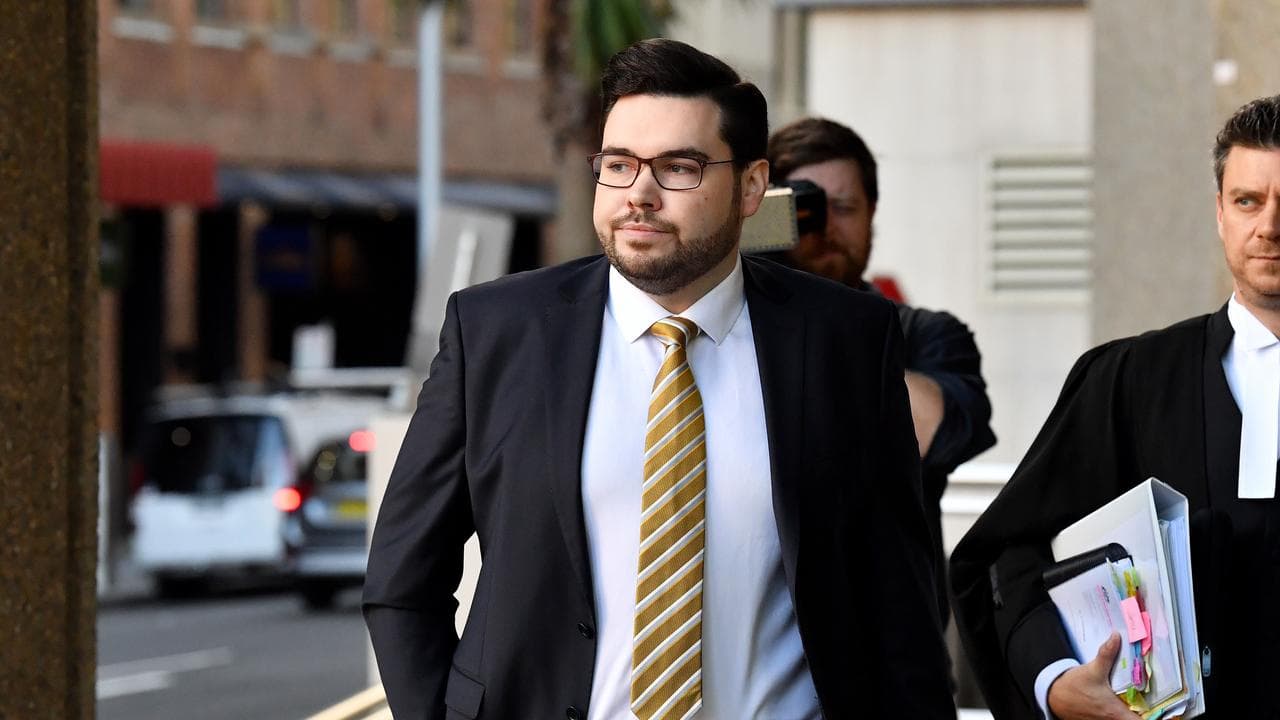 Bruce Lehrmann outside court