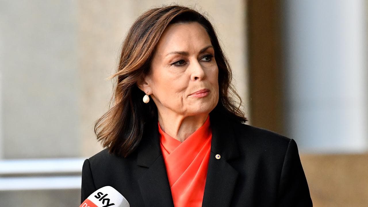 Lisa  Wilkinson outside court