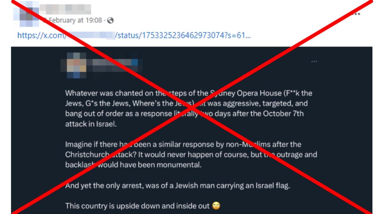 A screenshot of the Facebook post.