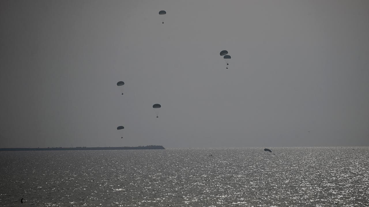 Humanitarian aid airdrop