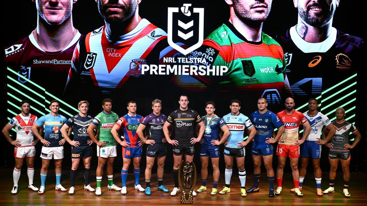 NRL captains at the season launch.