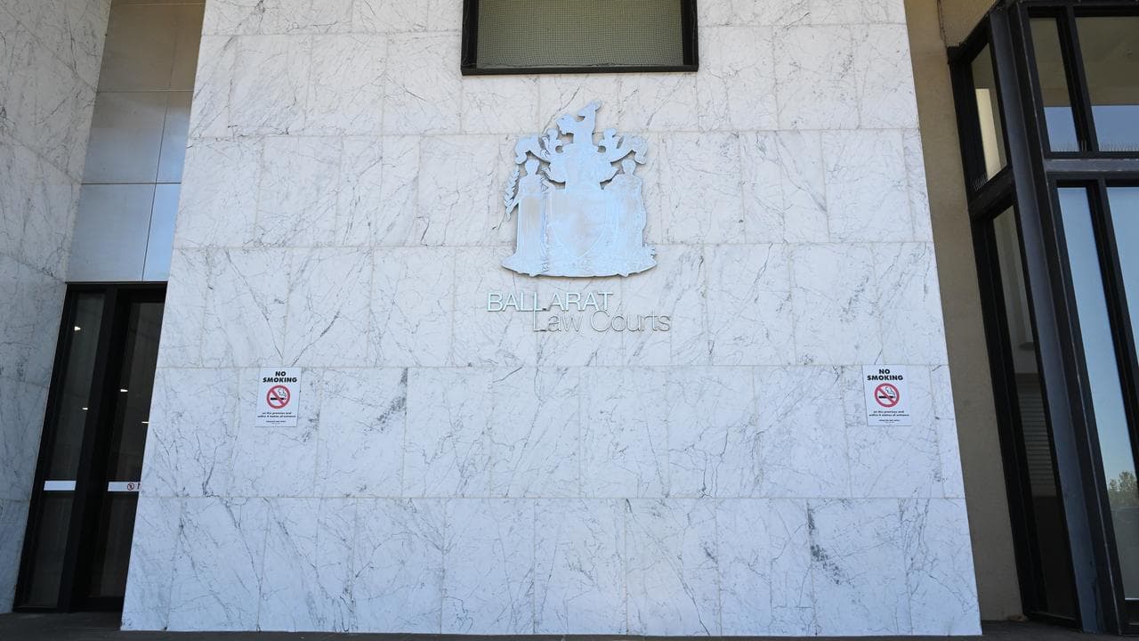 Signage is seen for the Ballarat Law Courts 