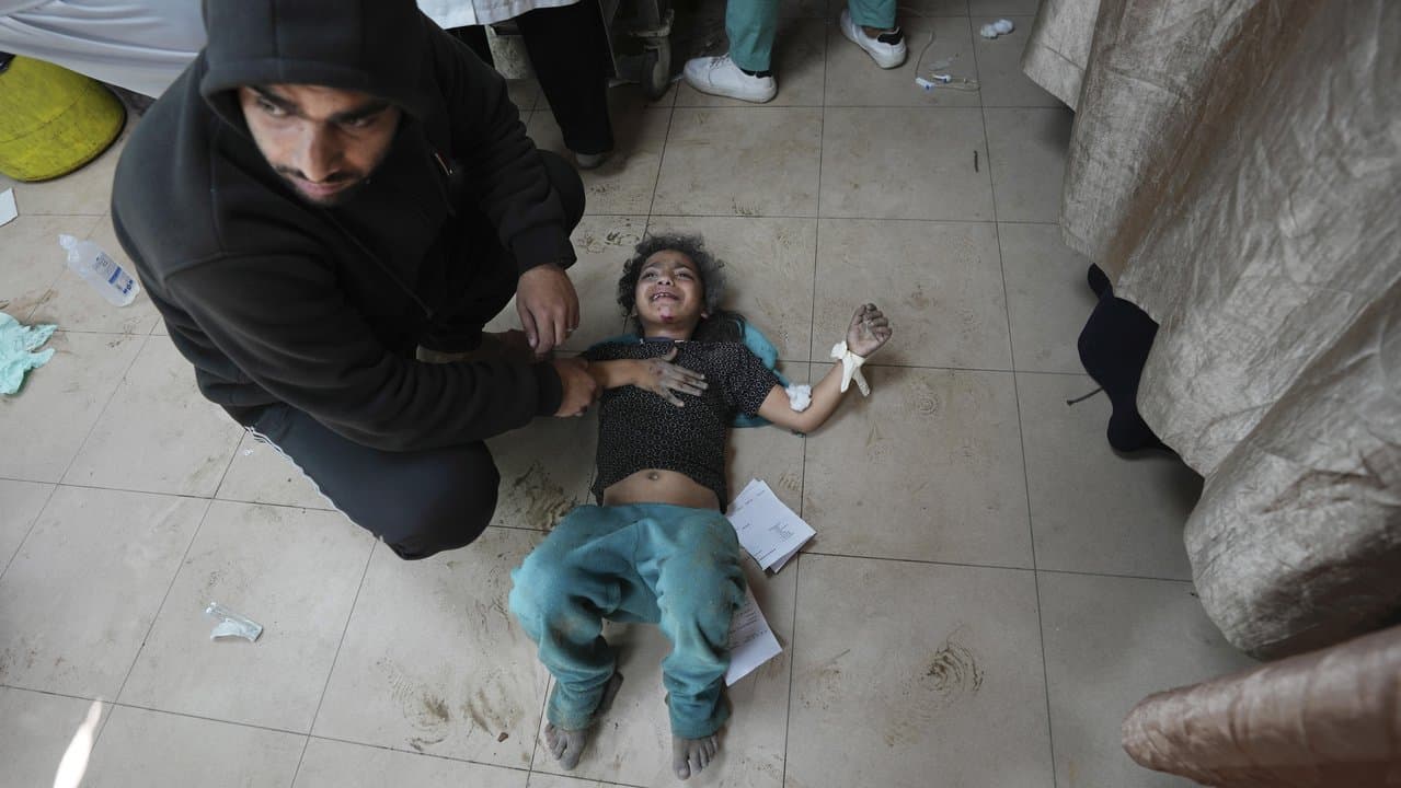 Palestinians wounded in the Israeli bombardment of the Gaza Strip