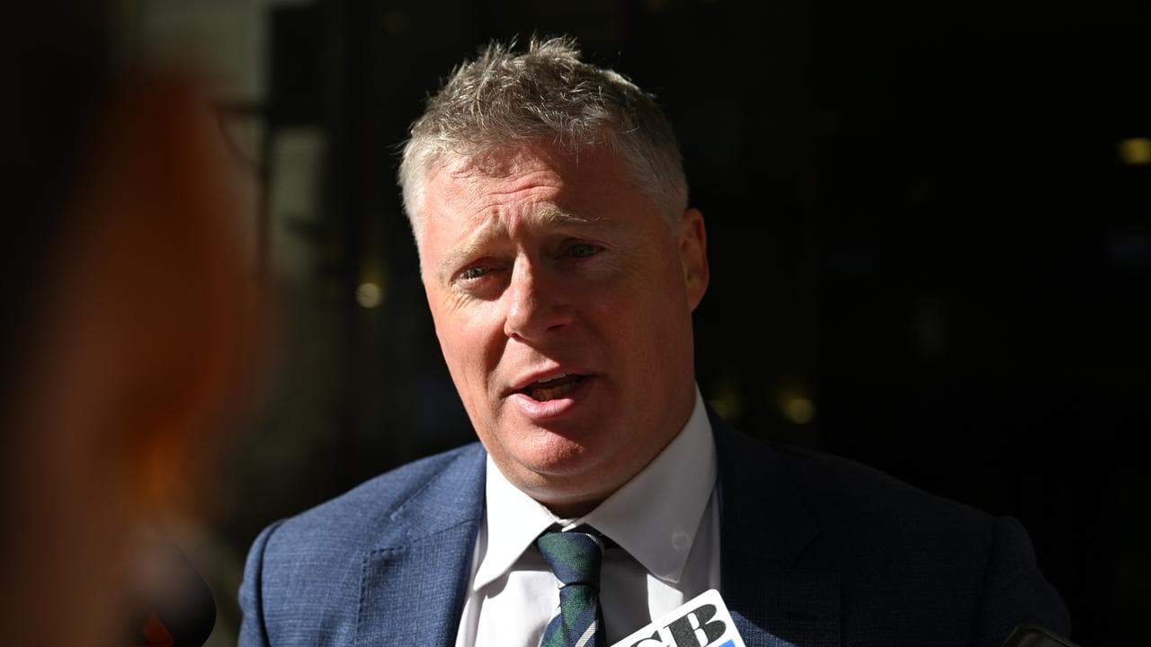 Defence lawyer Paul McGirr speaks outside court