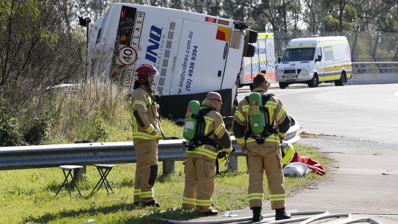 The scene of the bus crash (file image)