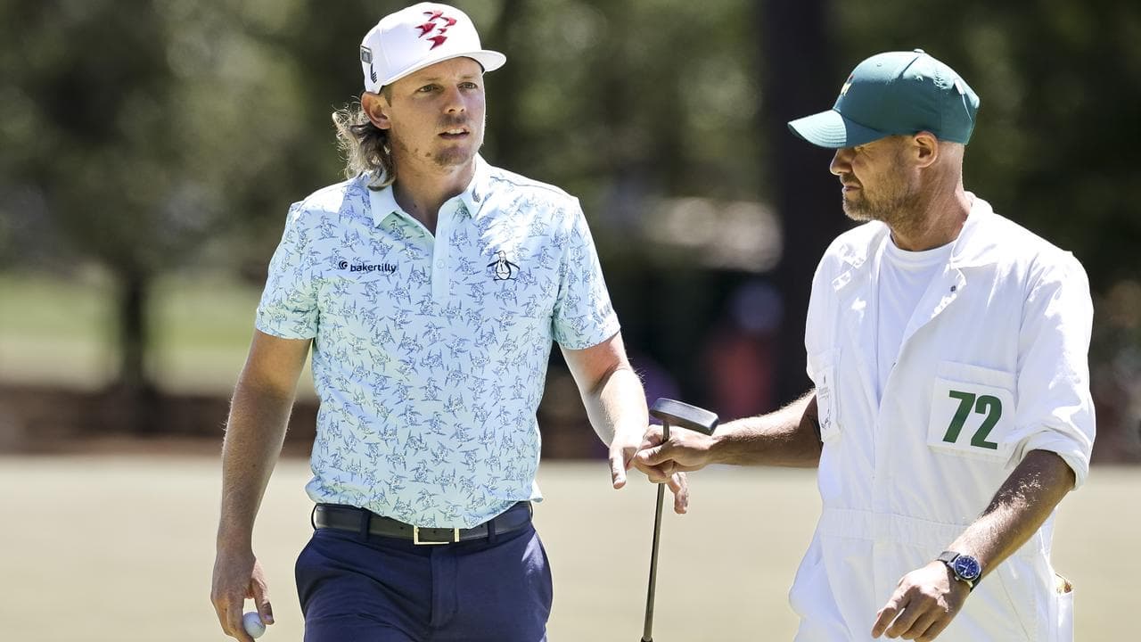 Cameron Smith on the third green on day three of the Masters.