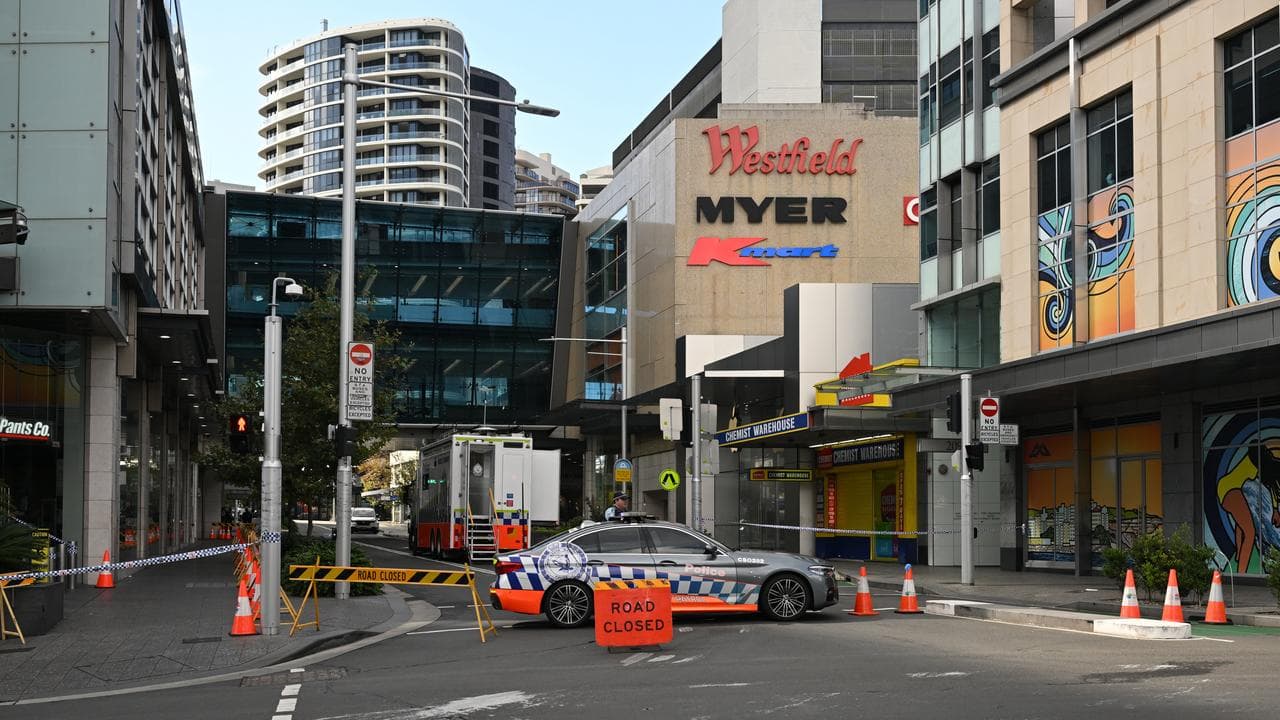 Scene of the mass stabbing at Bondi Junction, Sydney,