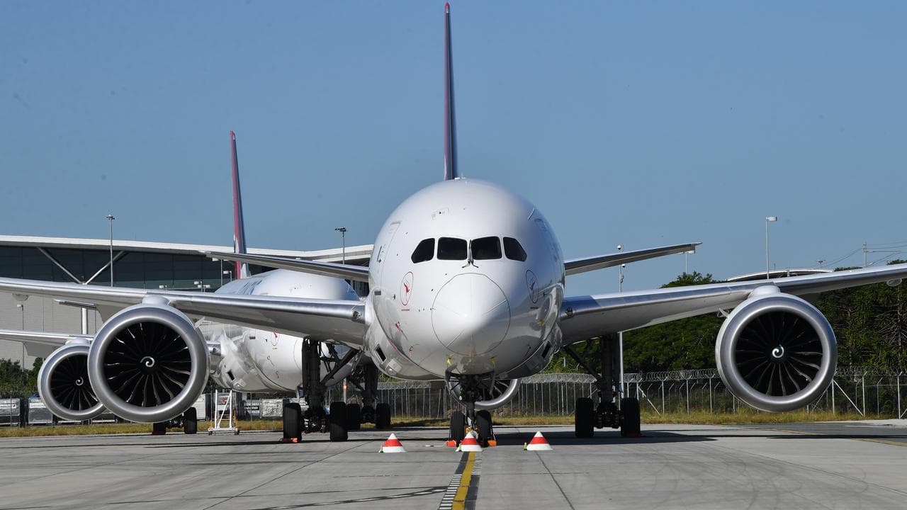 A Qantas plane at Brisbane Airport