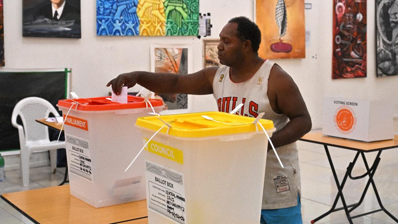 A Solomon Islands voter
