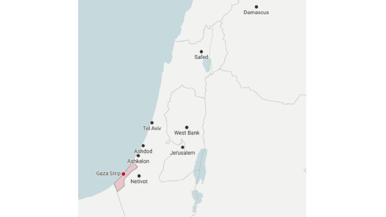 A map showing the webcam locations in the Middle East.