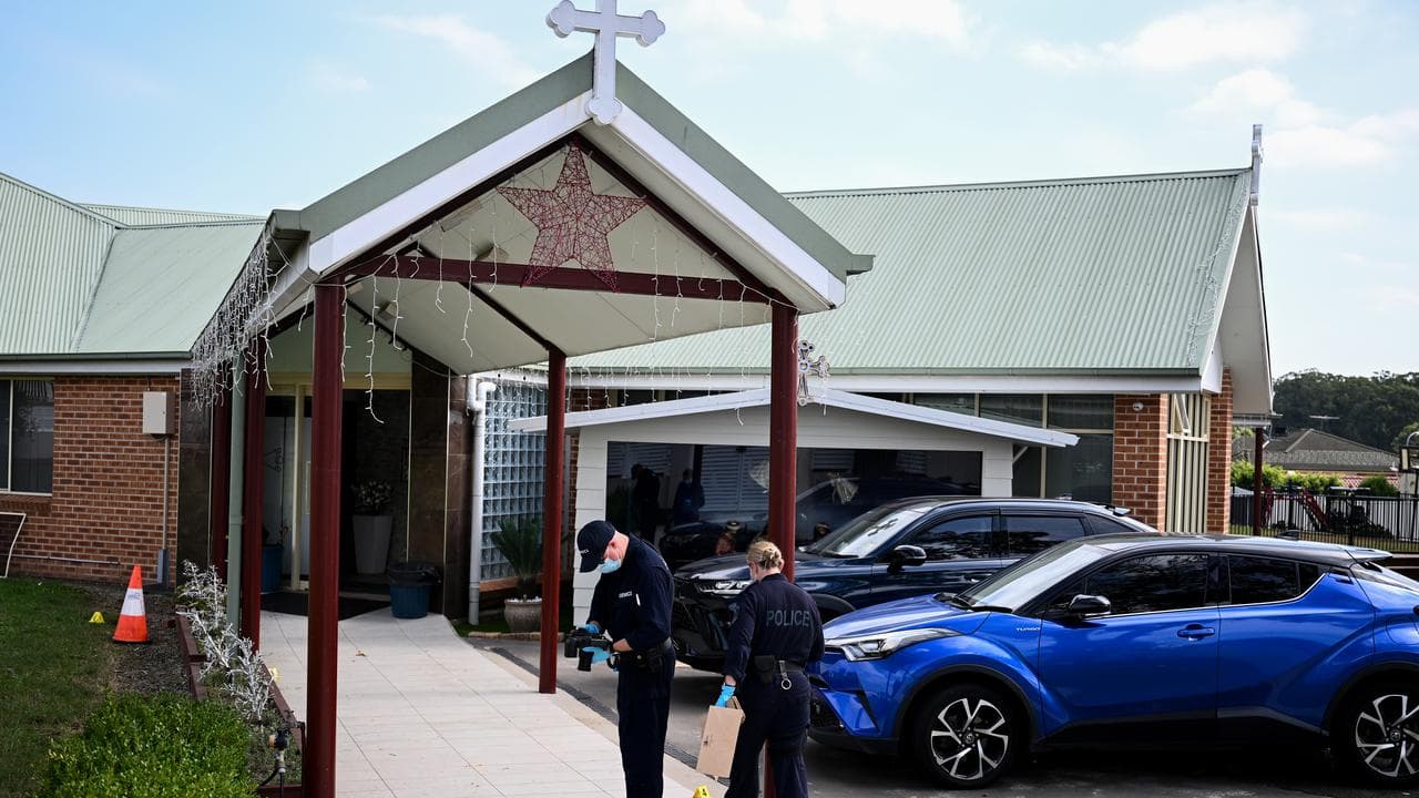 Police at Christ the Good Shepherd Church in Wakeley, western Sydney
