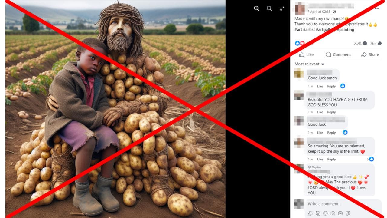 One of the AI images on a Facebook post.