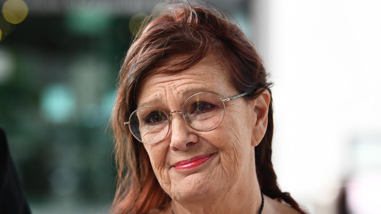 Alison Russell talks to the media outside Brisbane Magistrates Court