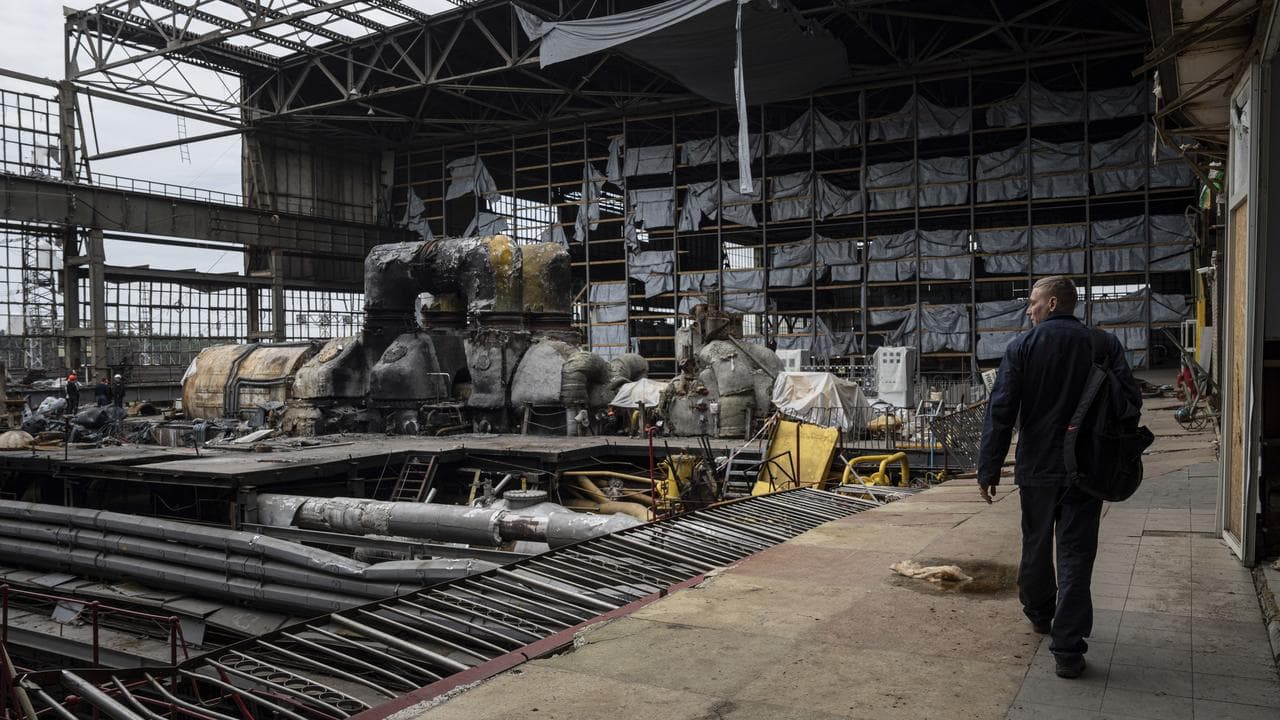 Bombed power plant in Ukraine