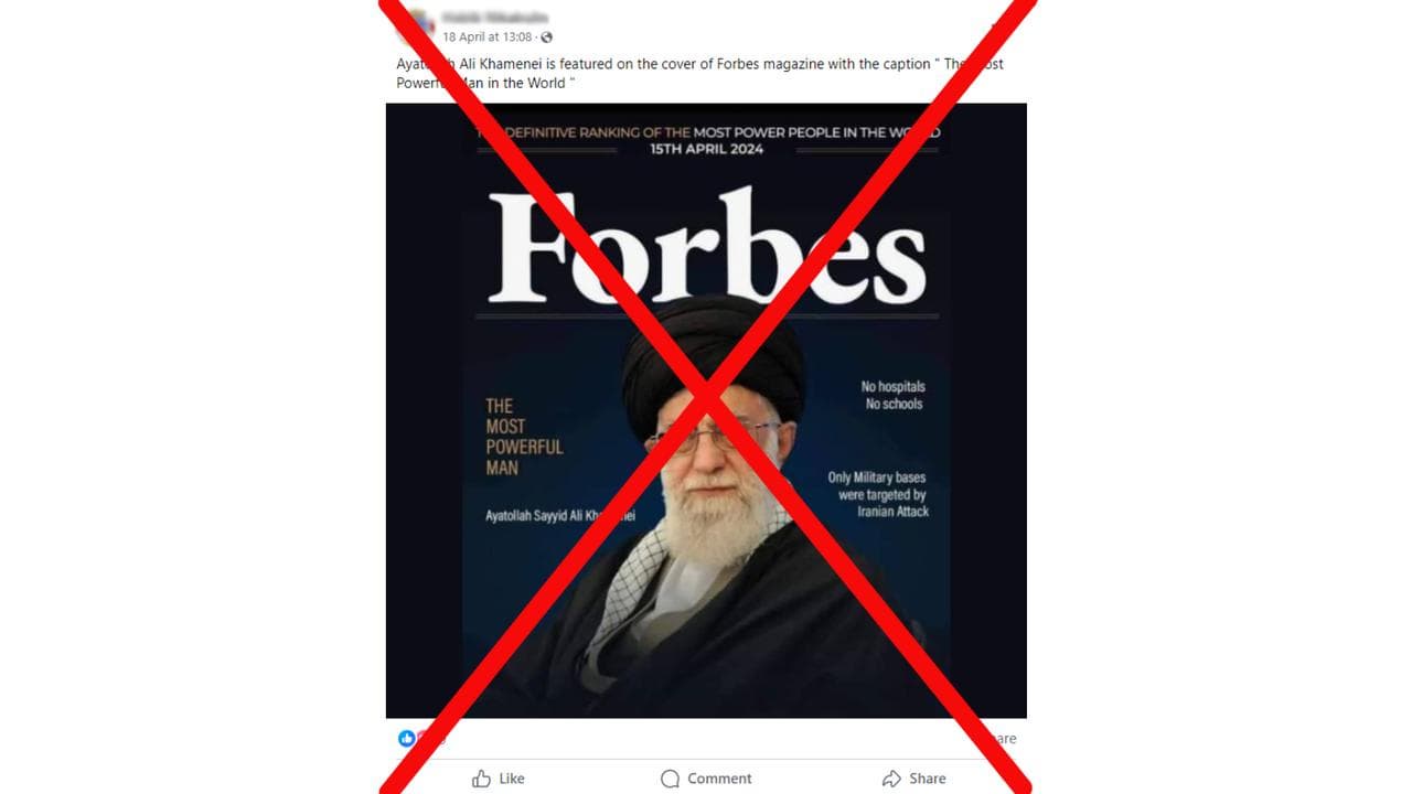 Fake Forbes magazine Ayatollah Khamenei cover