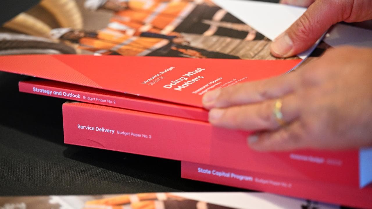 Victorian budget papers (file image)