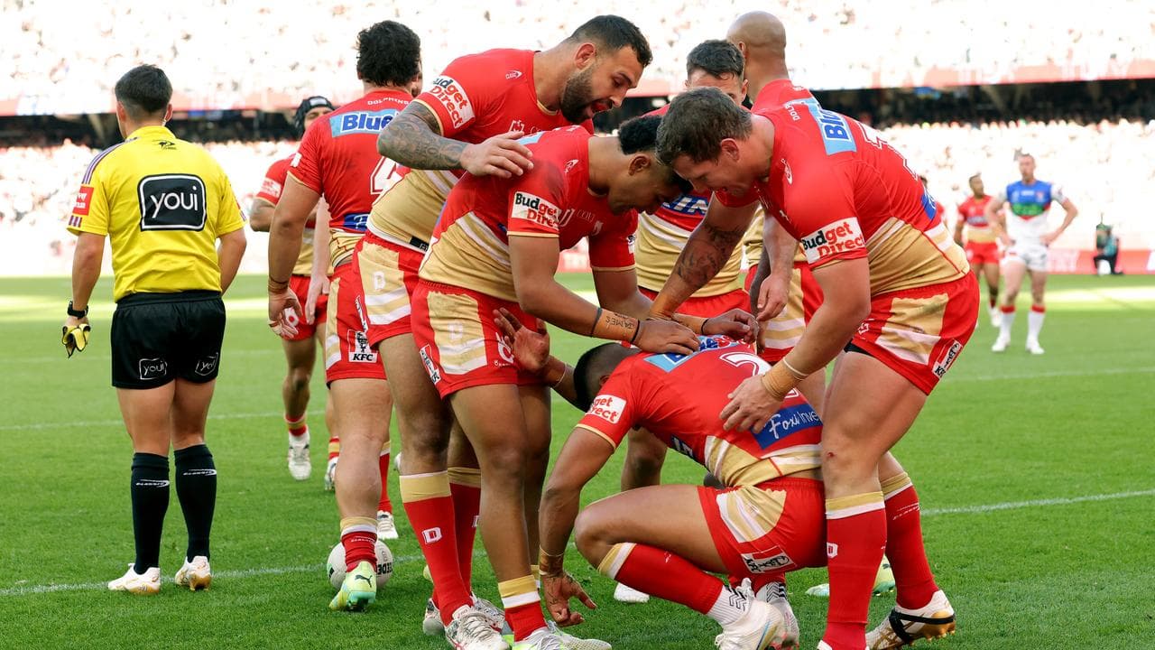 Dolphins' 2023 match against  Newcastle at Optus Stadium in Perth.