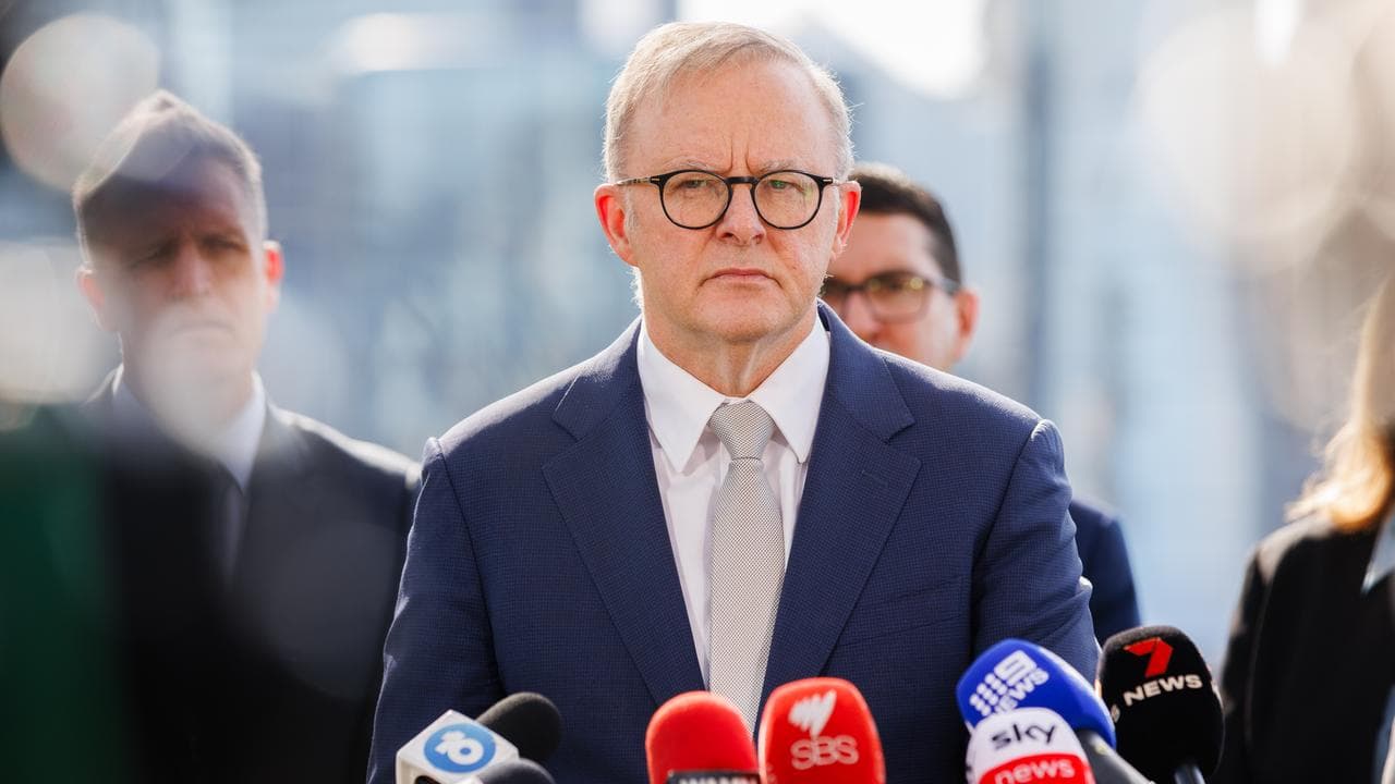 Prime Minister Anthony Albanese at a press conference.