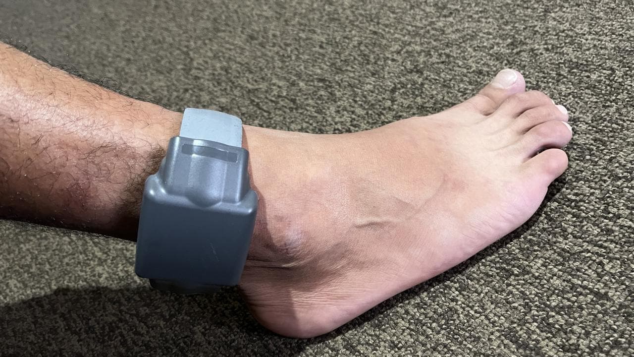 An electronic monitoring ankle bracelet
